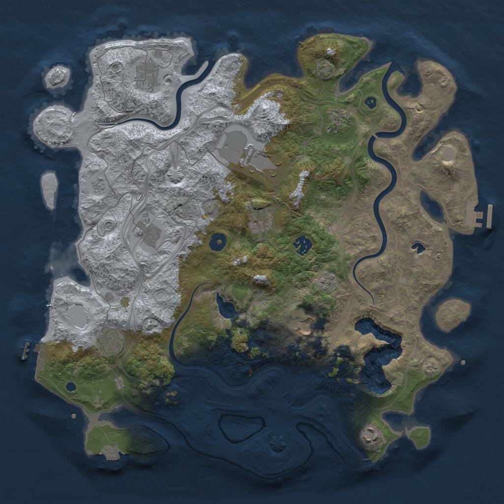 Rust Map: Procedural Map, Size: 4250, Seed: 42, 16 Monuments