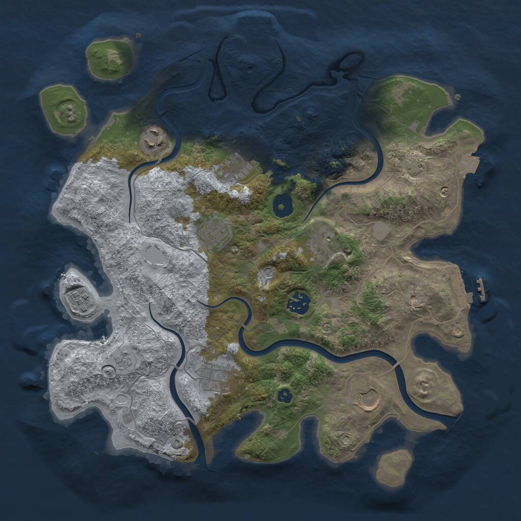 Rust Map: Procedural Map, Size: 3500, Seed: 964112355, 14 Monuments
