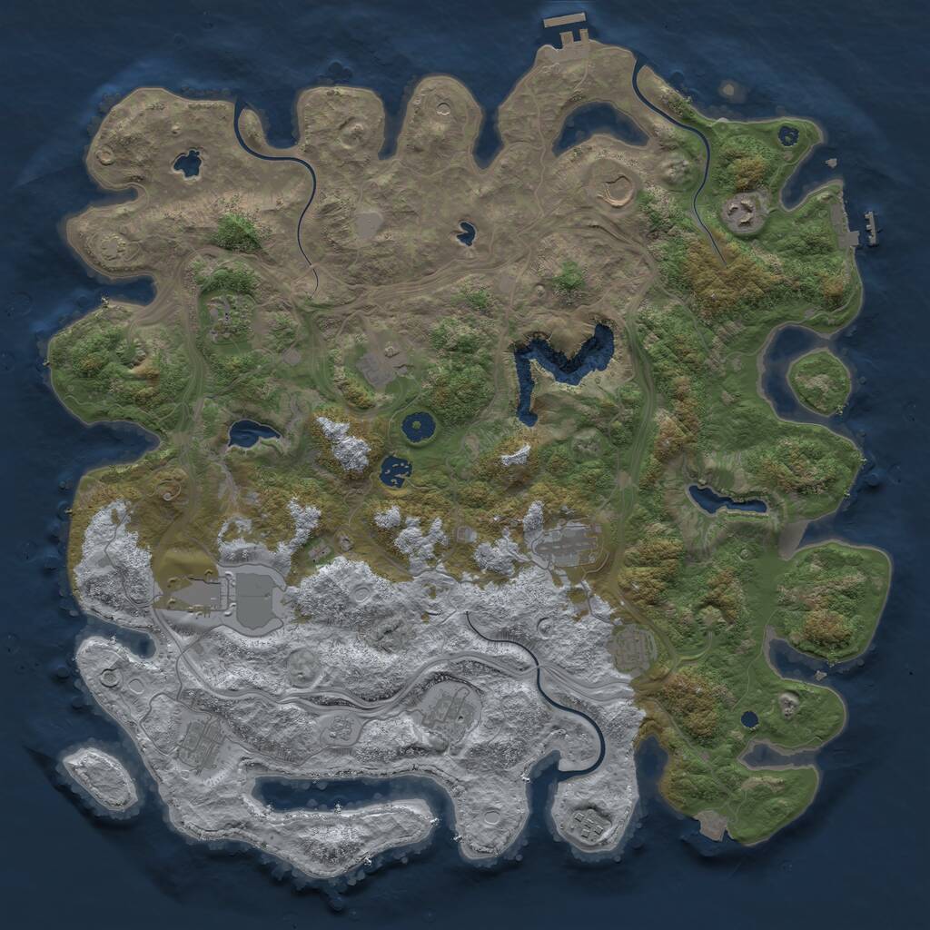 Rust Map: Procedural Map, Size: 4500, Seed: 7296546, 17 Monuments