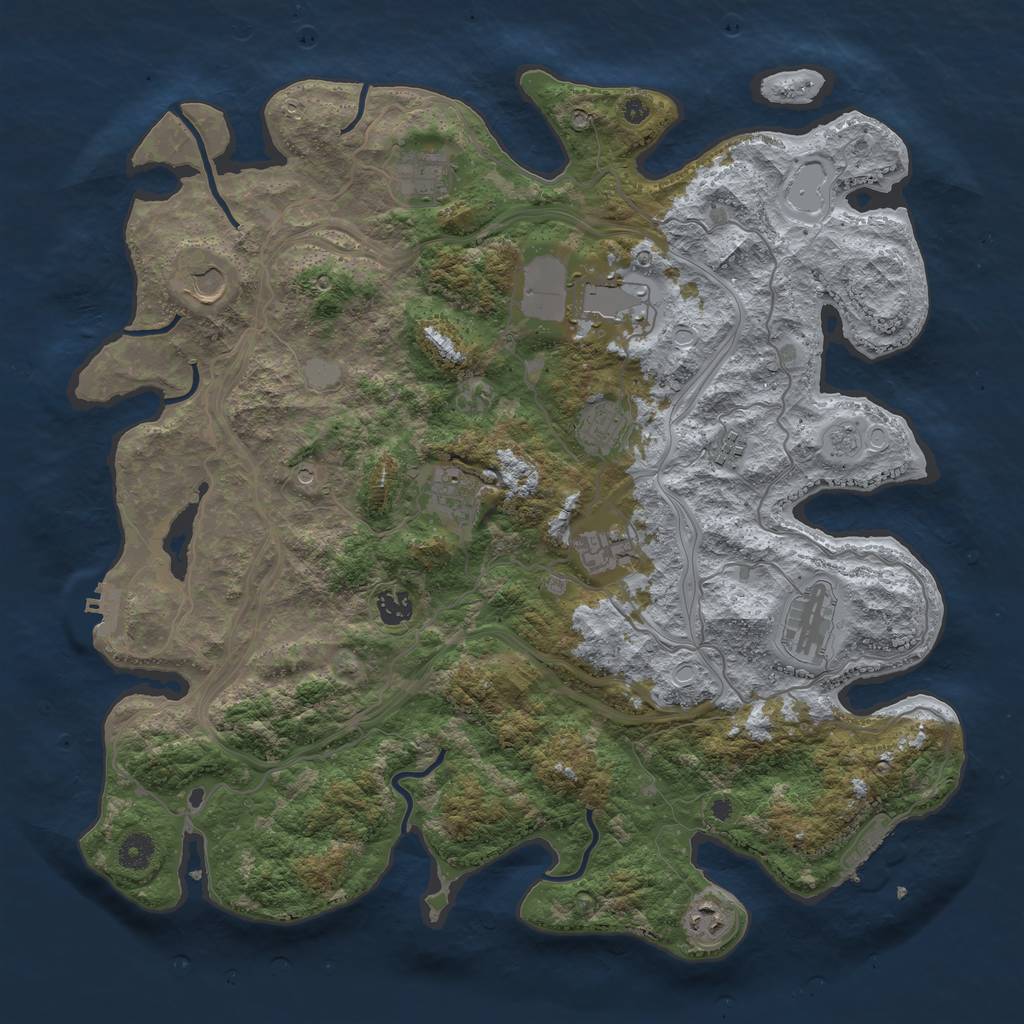 Rust Map: Procedural Map, Size: 4250, Seed: 56755789, 19 Monuments
