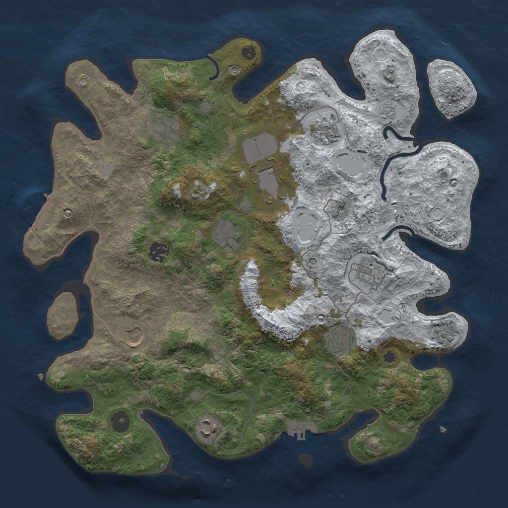 Rust Map: Procedural Map, Size: 3800, Seed: 224577, 19 Monuments