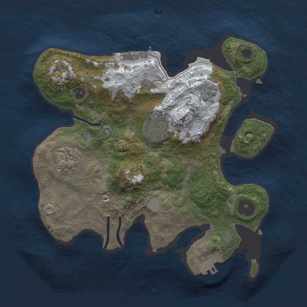Rust Map: Procedural Map, Size: 2700, Seed: 866289576, 10 Monuments