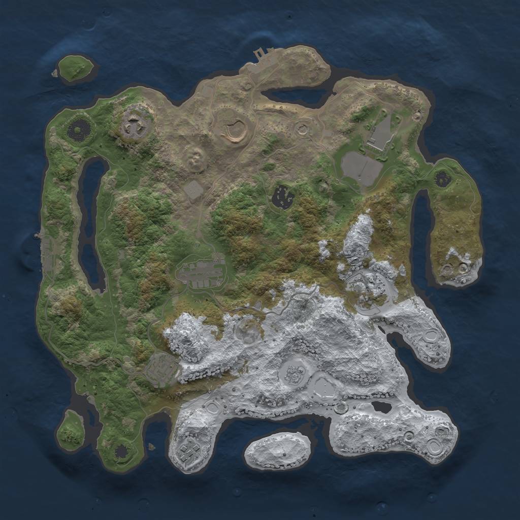 Rust Map: Procedural Map, Size: 3500, Seed: 2019, 17 Monuments