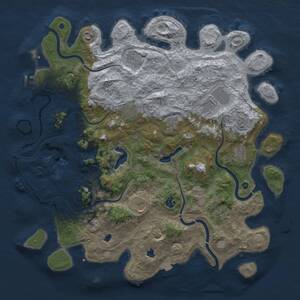 Thumbnail Rust Map: Procedural Map, Size: 4500, Seed: 1731107560, 16 Monuments