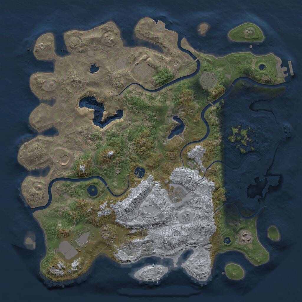 Rust Map: Procedural Map, Size: 4200, Seed: 5195327, 15 Monuments