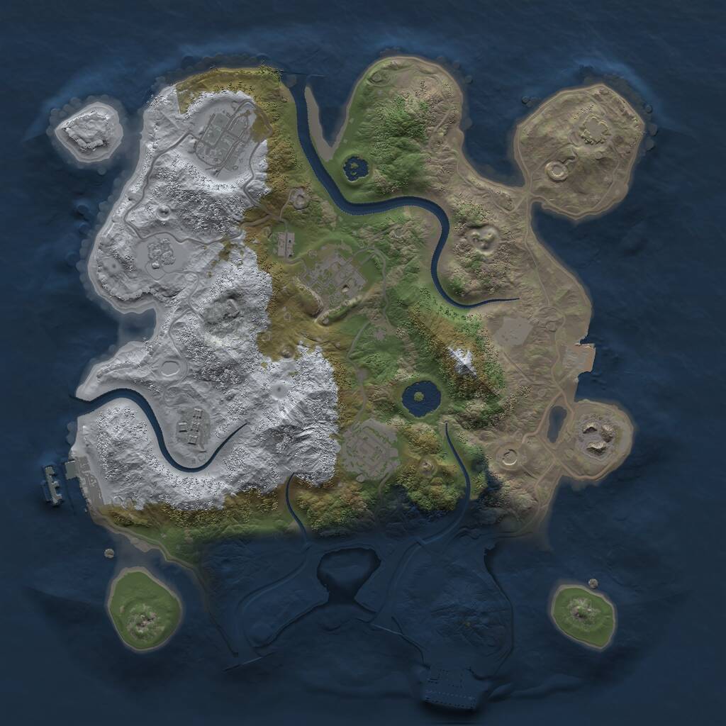 Rust Map: Procedural Map, Size: 3000, Seed: 588, 11 Monuments