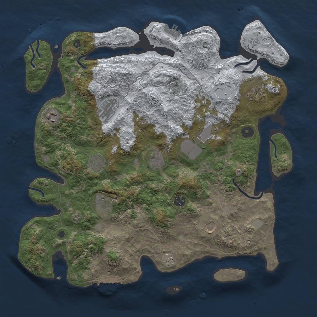 Rust Map: Procedural Map, Size: 4000, Seed: 5346433, 19 Monuments
