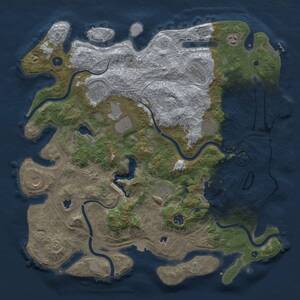 Thumbnail Rust Map: Procedural Map, Size: 4500, Seed: 41433901, 16 Monuments