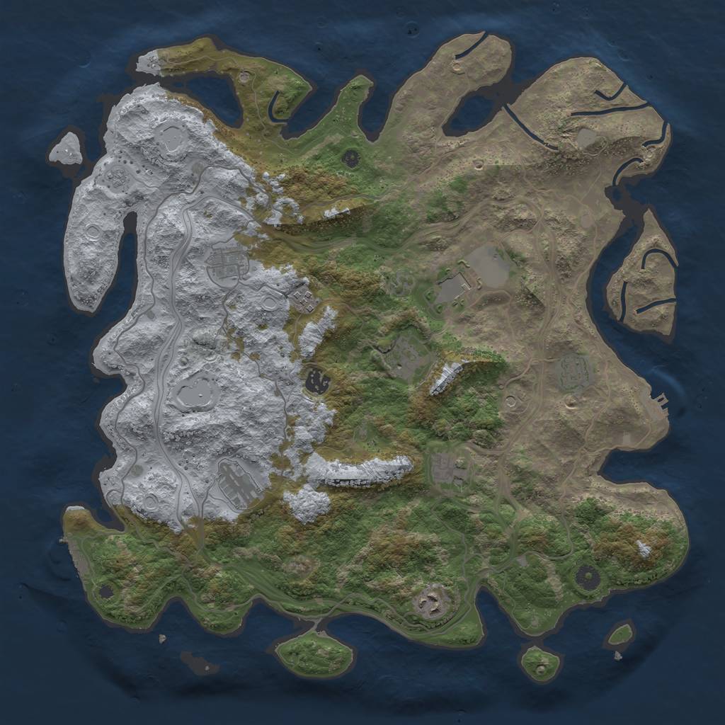 Rust Map: Procedural Map, Size: 4400, Seed: 20082019, 18 Monuments