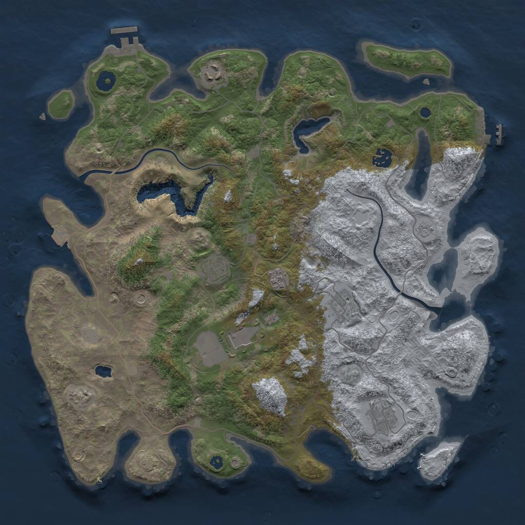 Rust Map: Procedural Map, Size: 4000, Seed: 1551749789, 13 Monuments