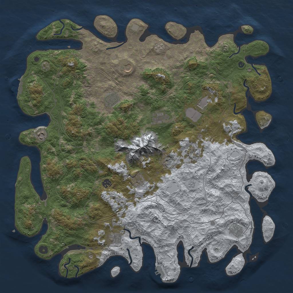 Rust Map: Procedural Map, Size: 5000, Seed: 297344065, 20 Monuments