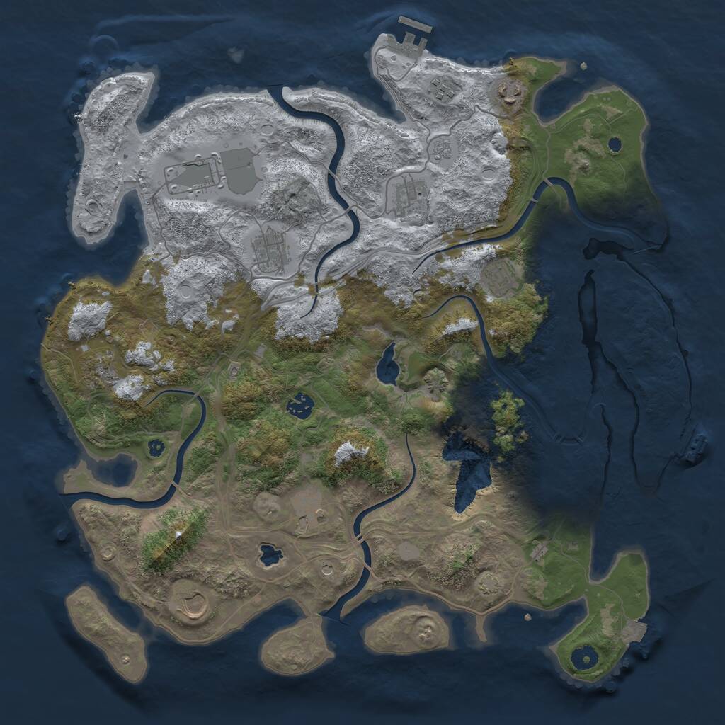Rust Map: Procedural Map, Size: 4250, Seed: 75399965, 16 Monuments