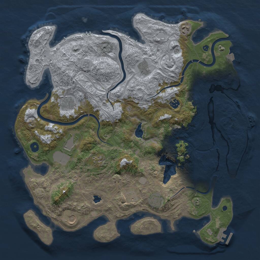 Rust Map: Procedural Map, Size: 4250, Seed: 75399965, 16 Monuments