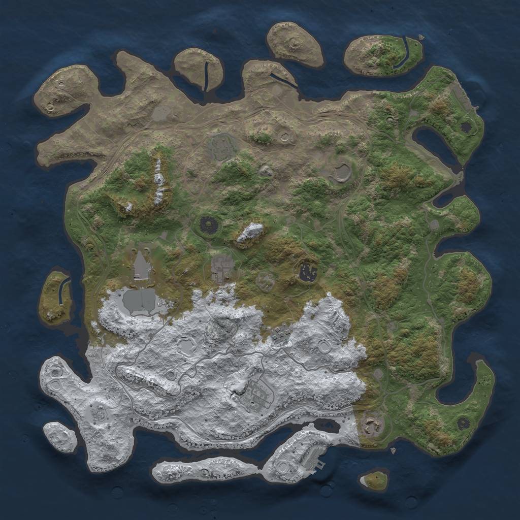 Rust Map: Procedural Map, Size: 4250, Seed: 1526052617, 17 Monuments