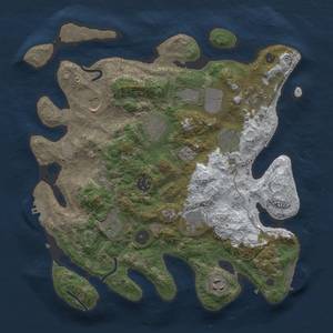 Thumbnail Rust Map: Procedural Map, Size: 3500, Seed: 19387, 19 Monuments