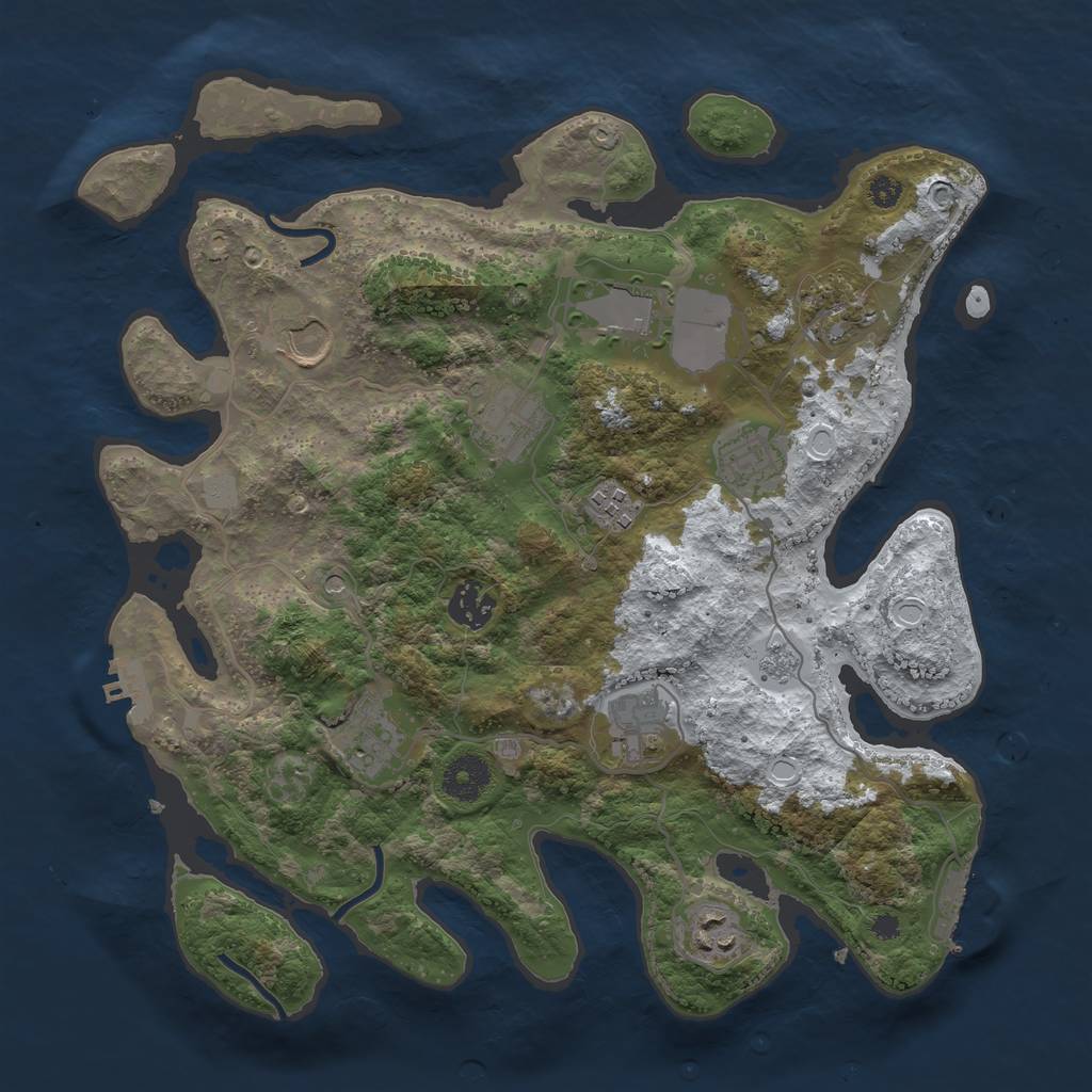 Rust Map: Procedural Map, Size: 3500, Seed: 19387, 19 Monuments