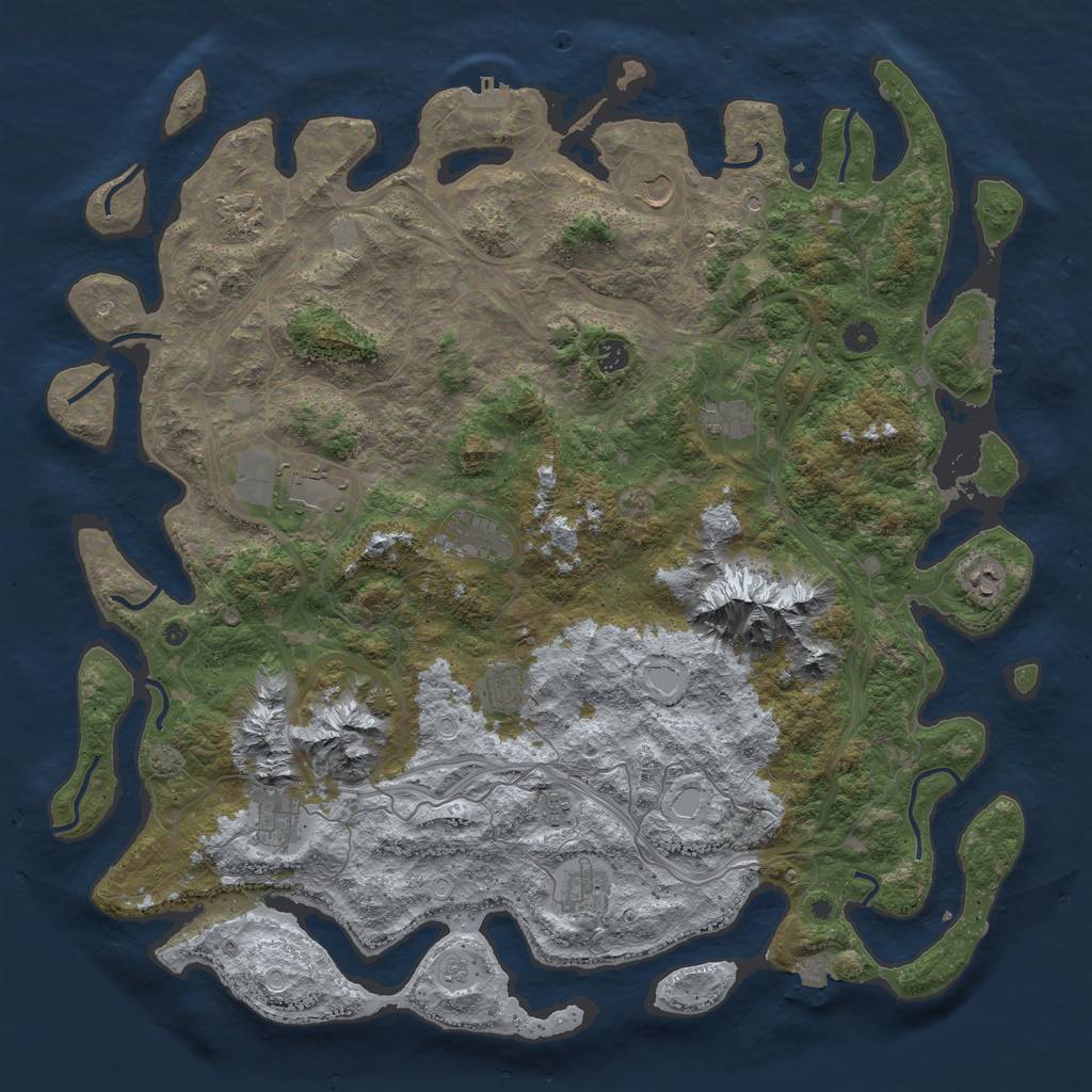 Rust Map: Procedural Map, Size: 5000, Seed: 362971022, 19 Monuments