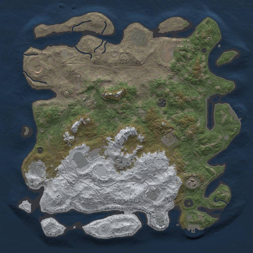 Rust Map: Procedural Map, Size: 4250, Seed: 681862725, 20 Monuments