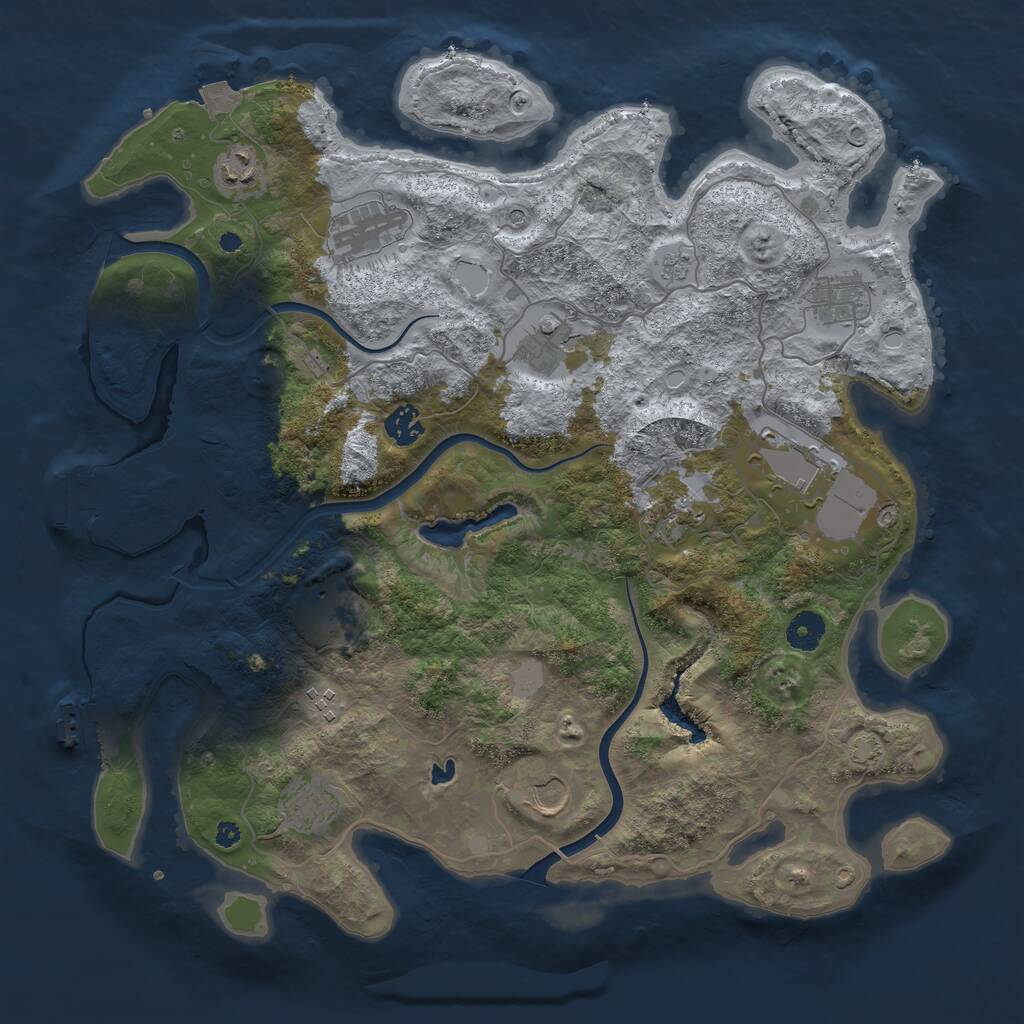 Rust Map: Procedural Map, Size: 4000, Seed: 9244, 17 Monuments