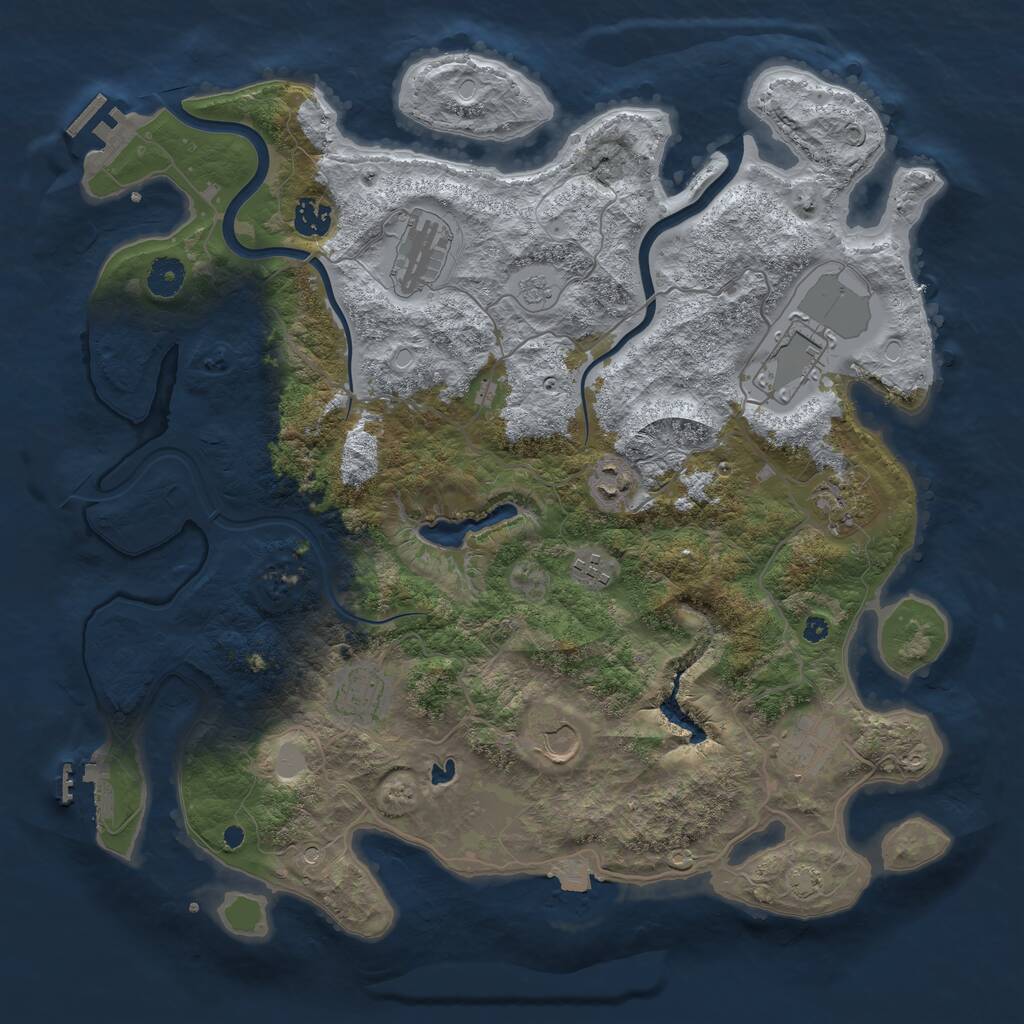 Rust Map: Procedural Map, Size: 4000, Seed: 9244, 15 Monuments