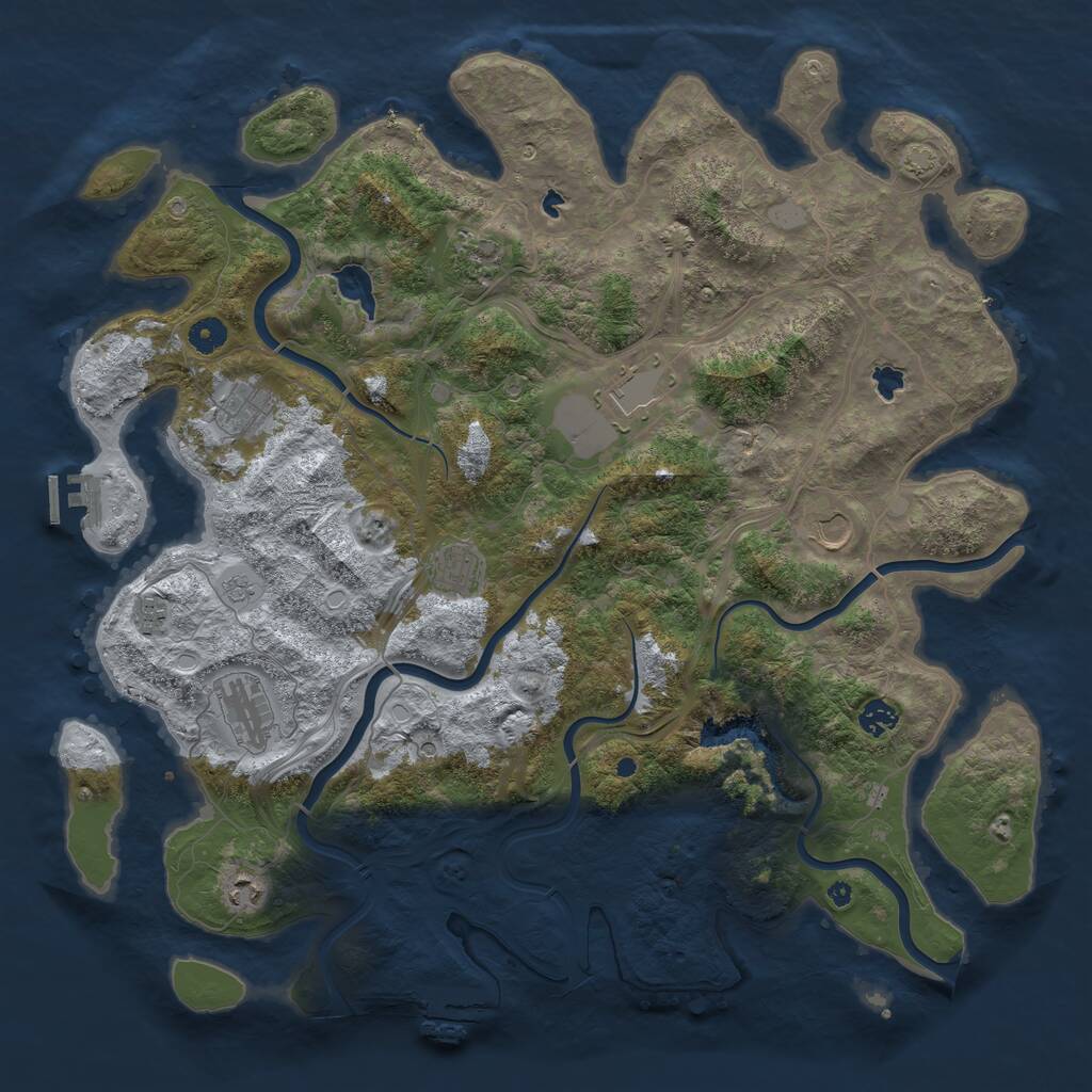 Rust Map: Procedural Map, Size: 4500, Seed: 209836996, 15 Monuments