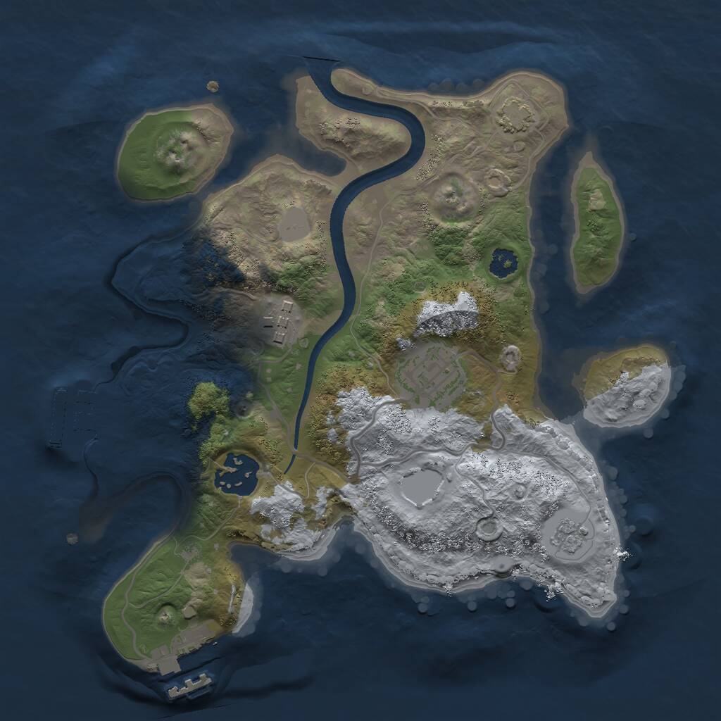 Rust Map: Procedural Map, Size: 2500, Seed: 261440, 8 Monuments