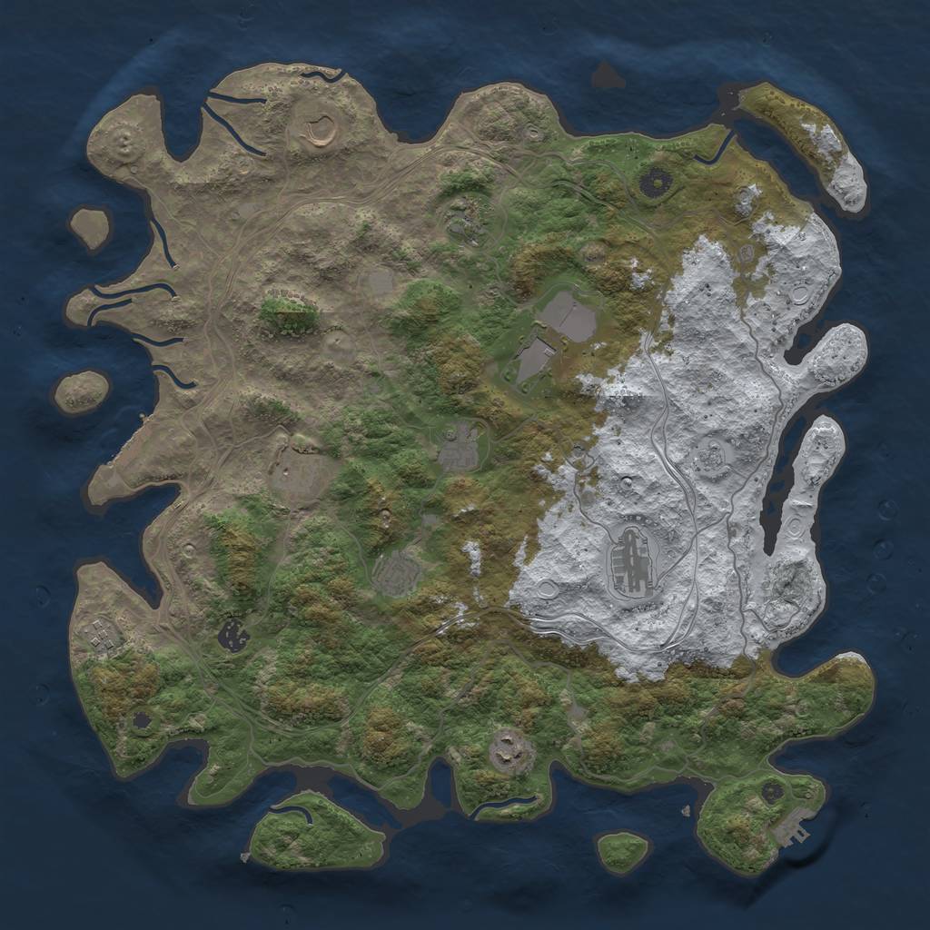 Rust Map: Procedural Map, Size: 4500, Seed: 81237266, 19 Monuments