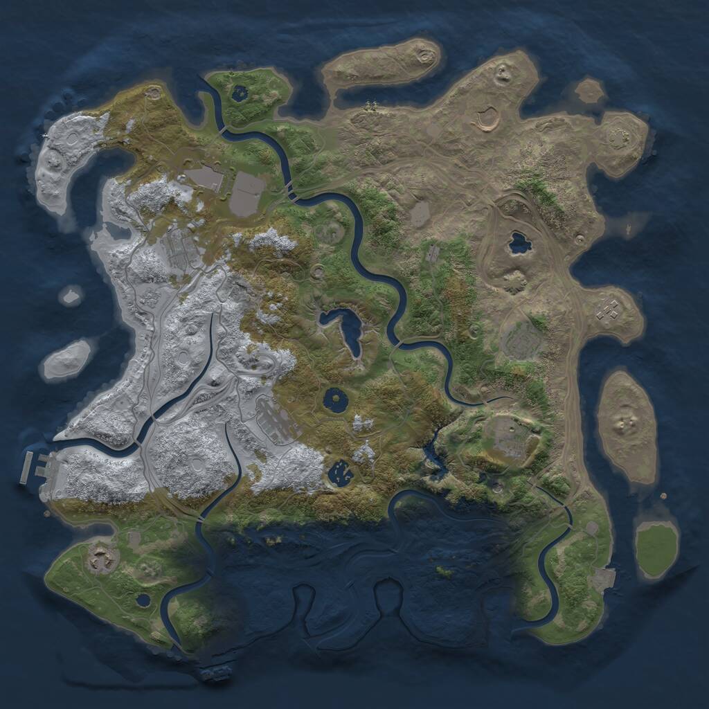 Rust Map: Procedural Map, Size: 4300, Seed: 1216058211, 15 Monuments