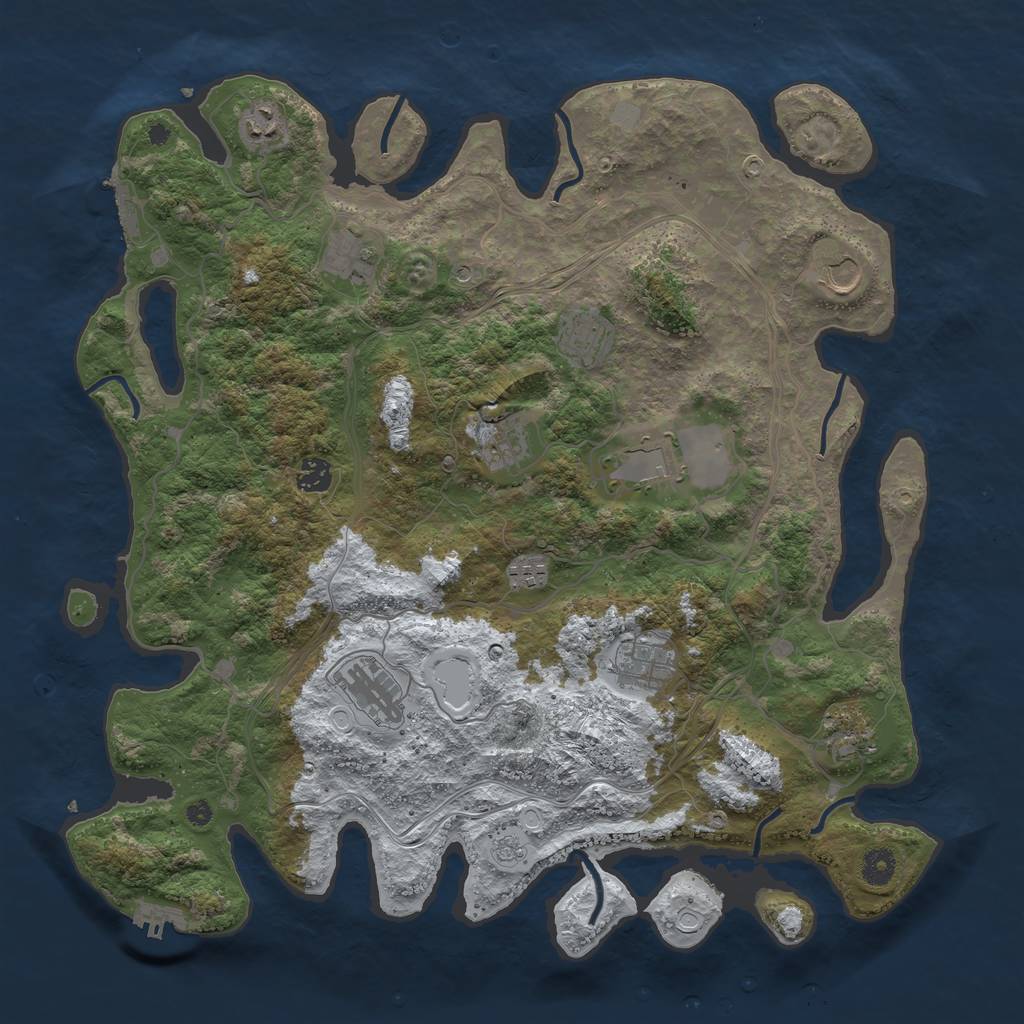 Rust Map: Procedural Map, Size: 4250, Seed: 520582807, 20 Monuments