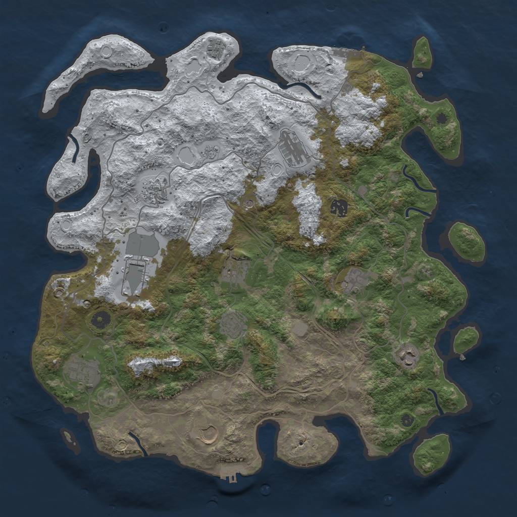 Rust Map: Procedural Map, Size: 4250, Seed: 31994680, 20 Monuments