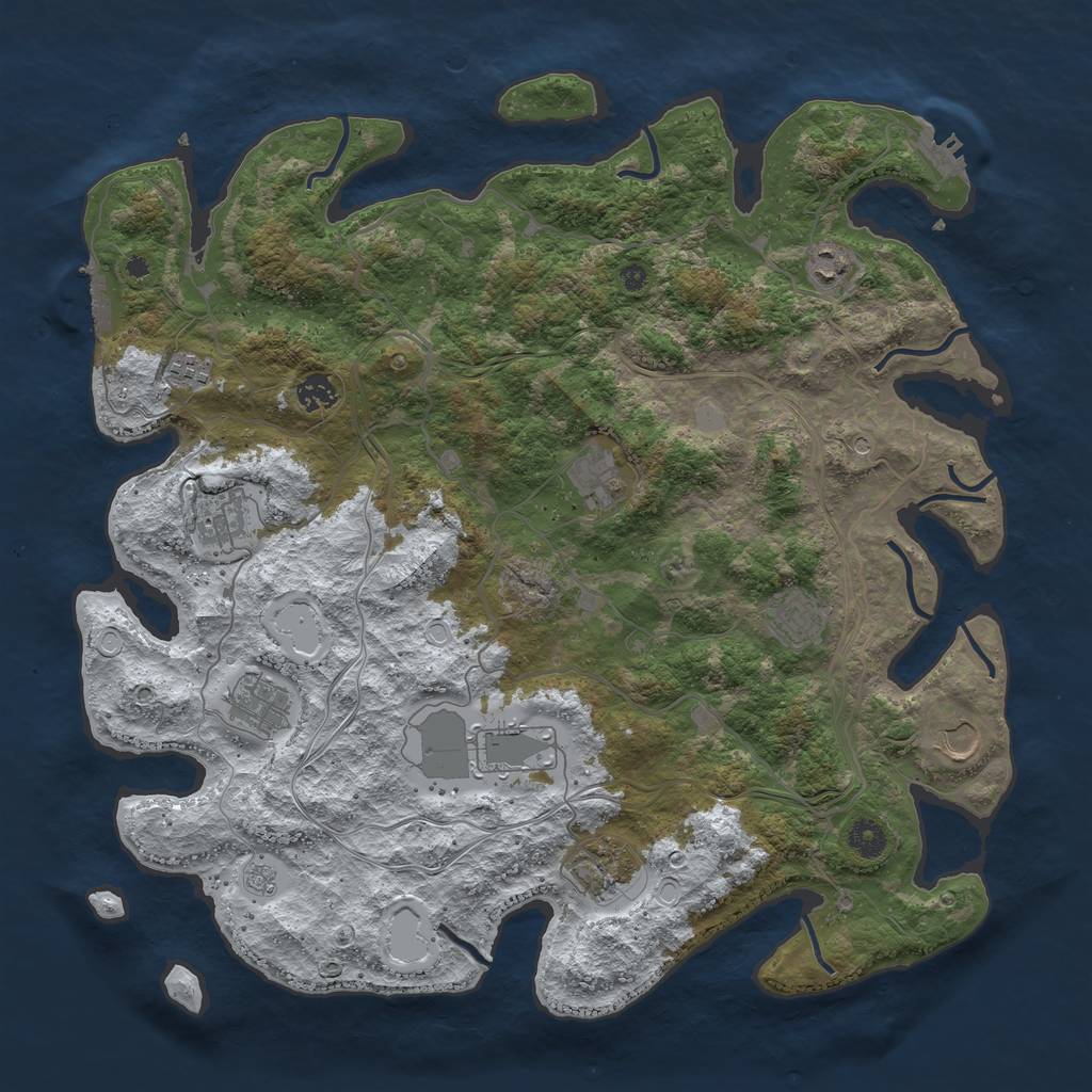 Rust Map: Procedural Map, Size: 4250, Seed: 509942894, 19 Monuments