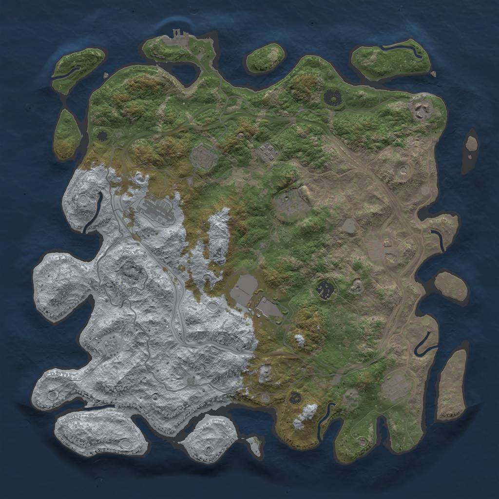 Rust Map: Procedural Map, Size: 4300, Seed: 806619618, 15 Monuments
