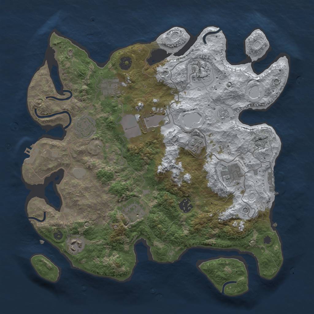 Rust Map: Procedural Map, Size: 3500, Seed: 581799259, 18 Monuments