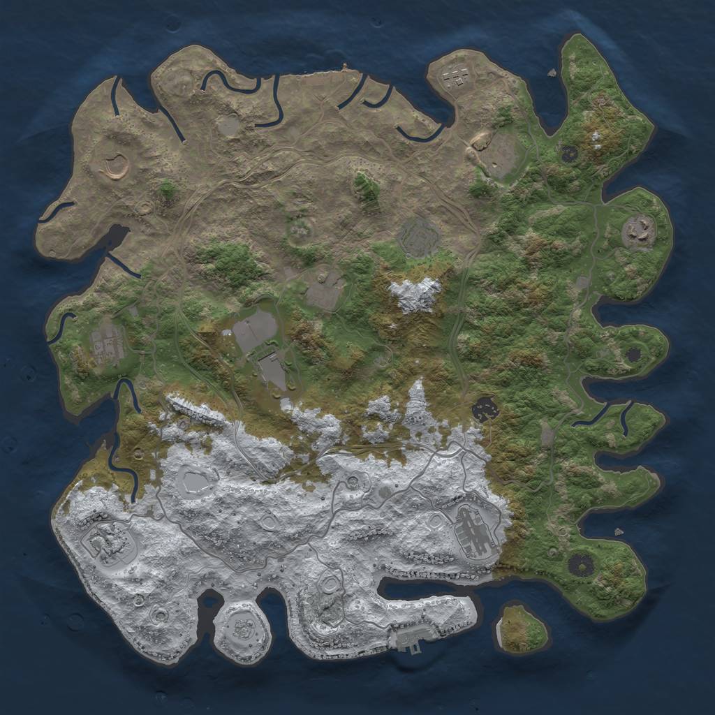 Rust Map: Procedural Map, Size: 4250, Seed: 27479963, 20 Monuments