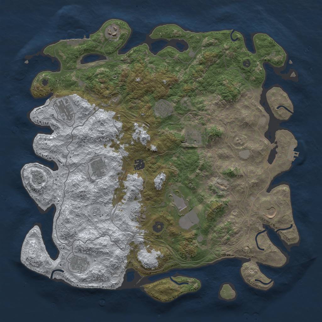 Rust Map: Procedural Map, Size: 4250, Seed: 1871881389, 20 Monuments