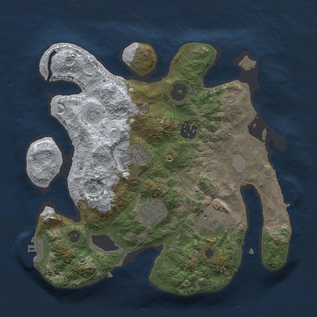 Rust Map: Procedural Map, Size: 2800, Seed: 2030810, 13 Monuments