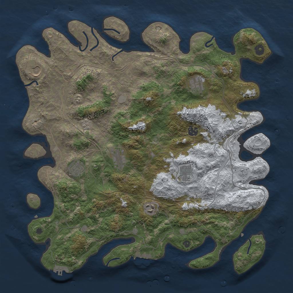 Rust Map: Procedural Map, Size: 4250, Seed: 863584, 17 Monuments