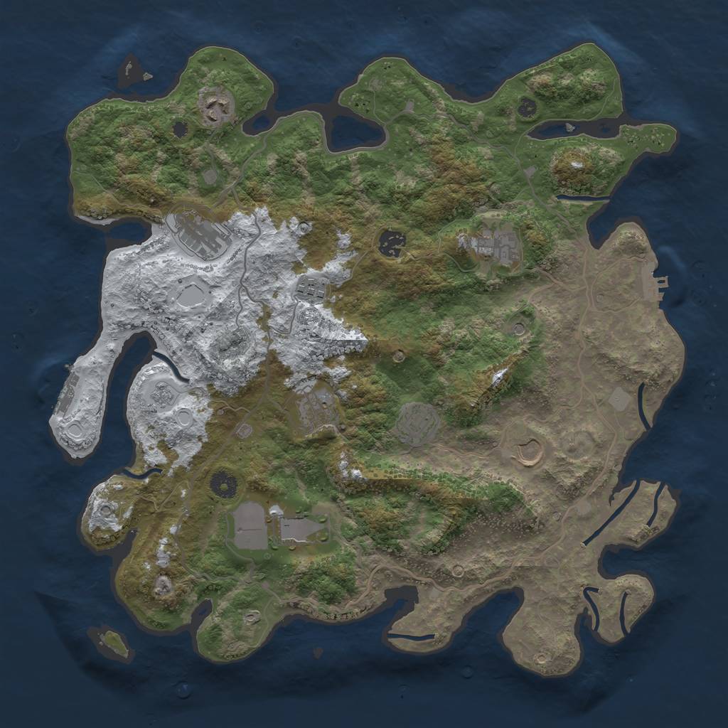 Rust Map: Procedural Map, Size: 4000, Seed: 323635614, 18 Monuments