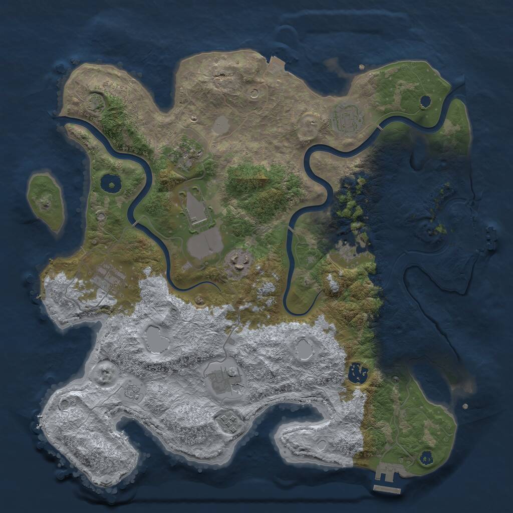 Rust Map: Procedural Map, Size: 3785, Seed: 2147483647, 15 Monuments