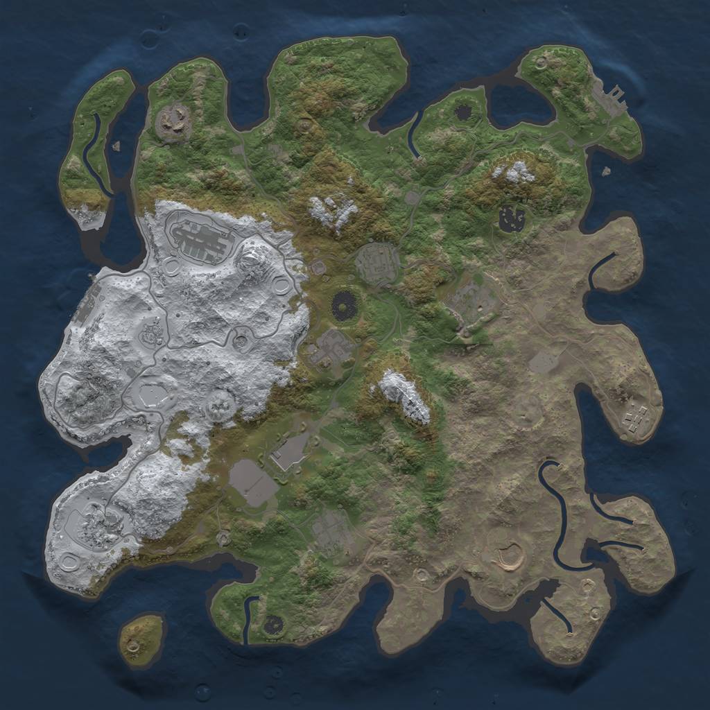 Rust Map: Procedural Map, Size: 3800, Seed: 812376982, 20 Monuments