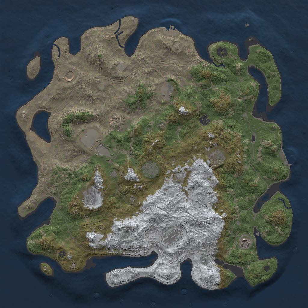 Rust Map: Procedural Map, Size: 4500, Seed: 1581902019, 20 Monuments