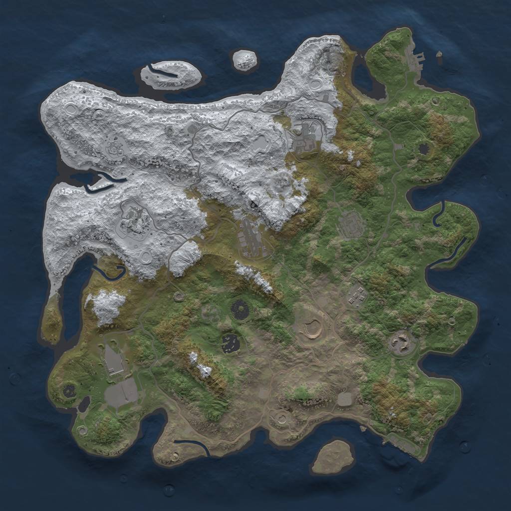 Rust Map: Procedural Map, Size: 4000, Seed: 602650920, 18 Monuments
