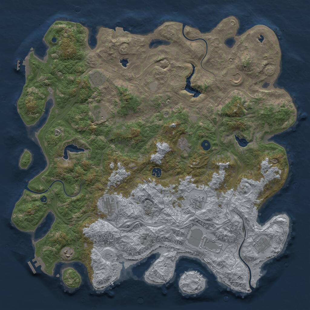 Rust Map: Procedural Map, Size: 4800, Seed: 1419280660, 17 Monuments