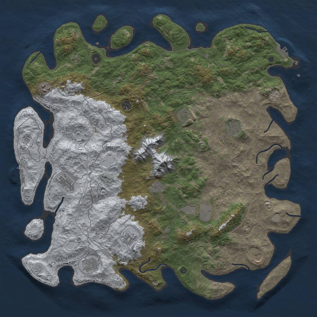 Rust Map: Procedural Map, Size: 5000, Seed: 62879504, 20 Monuments