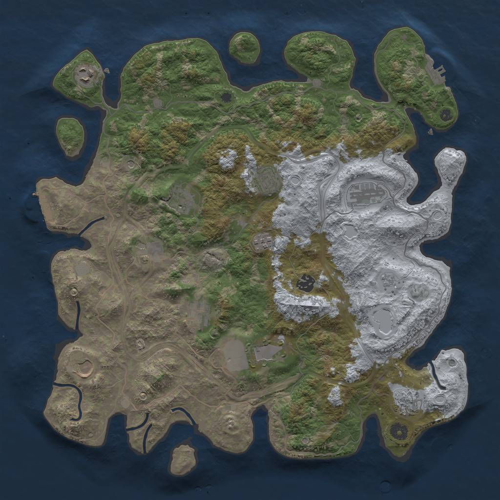 Rust Map: Procedural Map, Size: 4250, Seed: 235149388, 20 Monuments