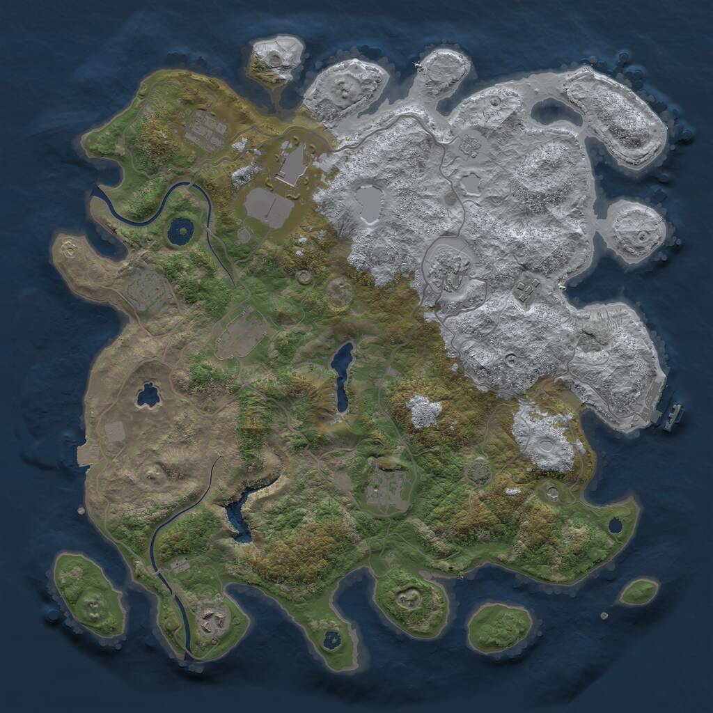 Rust Map: Procedural Map, Size: 4000, Seed: 1595007488, 13 Monuments