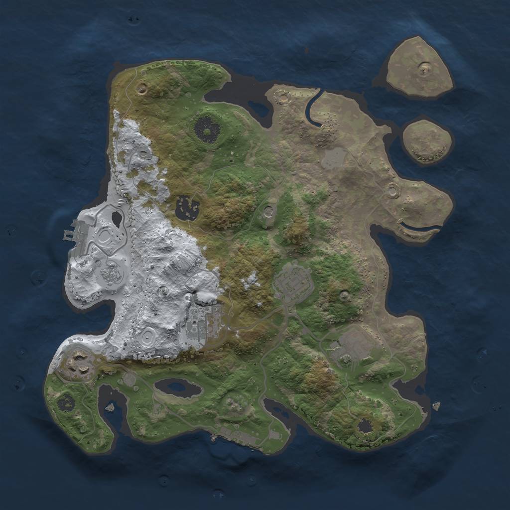 Rust Map: Procedural Map, Size: 3000, Seed: 132139, 14 Monuments