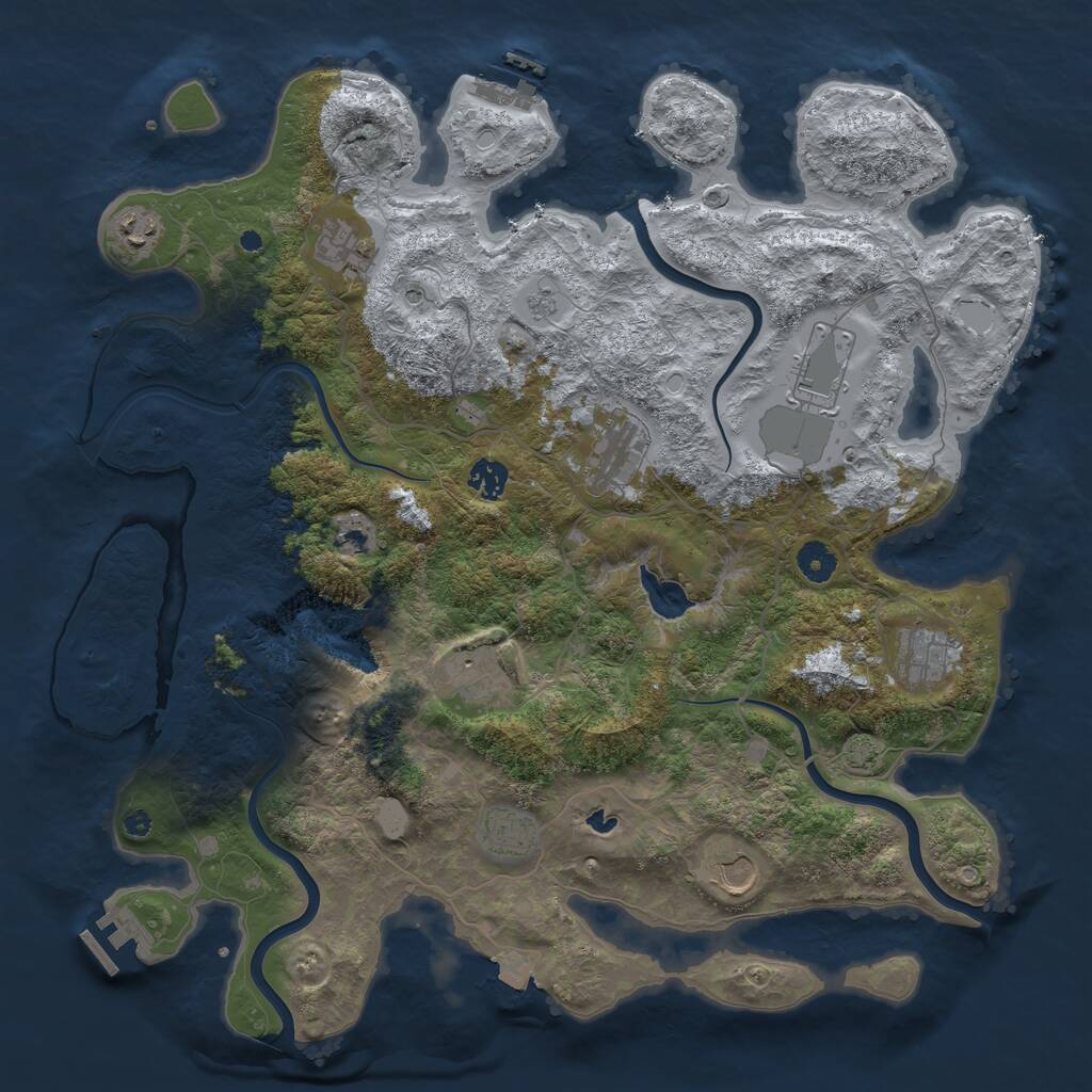 Rust Map: Procedural Map, Size: 4165, Seed: 220309, 16 Monuments
