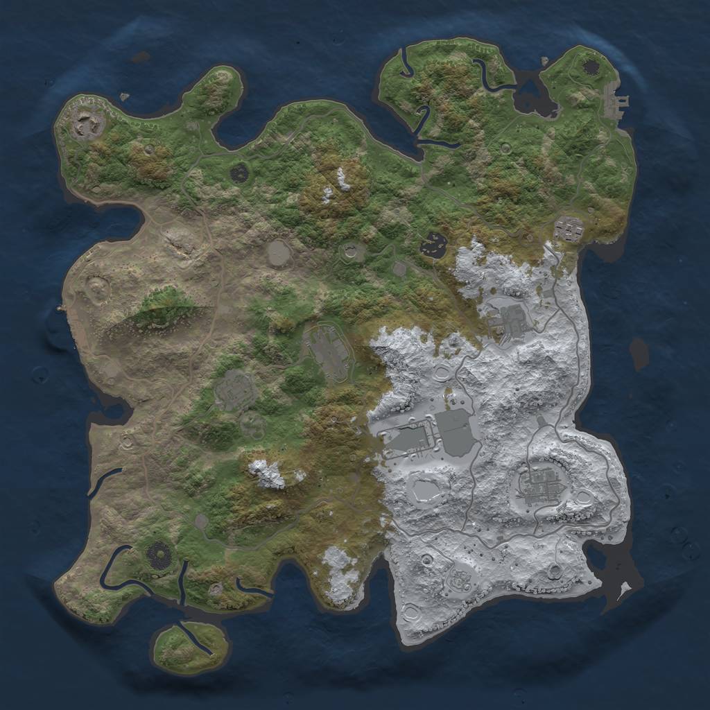 Rust Map: Procedural Map, Size: 4000, Seed: 47852, 17 Monuments