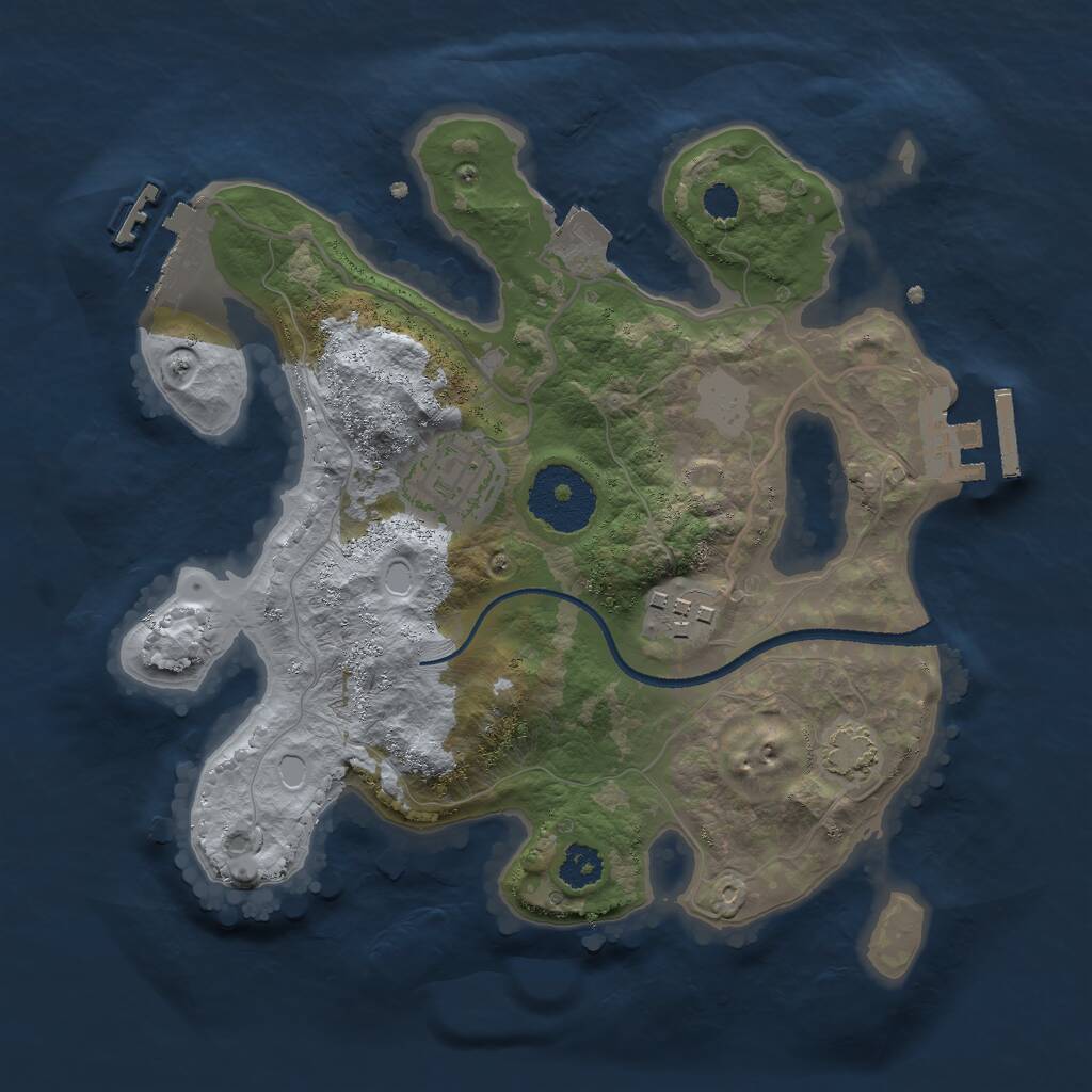 Rust Map: Procedural Map, Size: 2500, Seed: 683579627, 6 Monuments